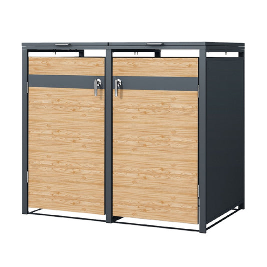 Meuble de rangement à deux portes pour bureau en métal et bois - 80 x 40 x 70